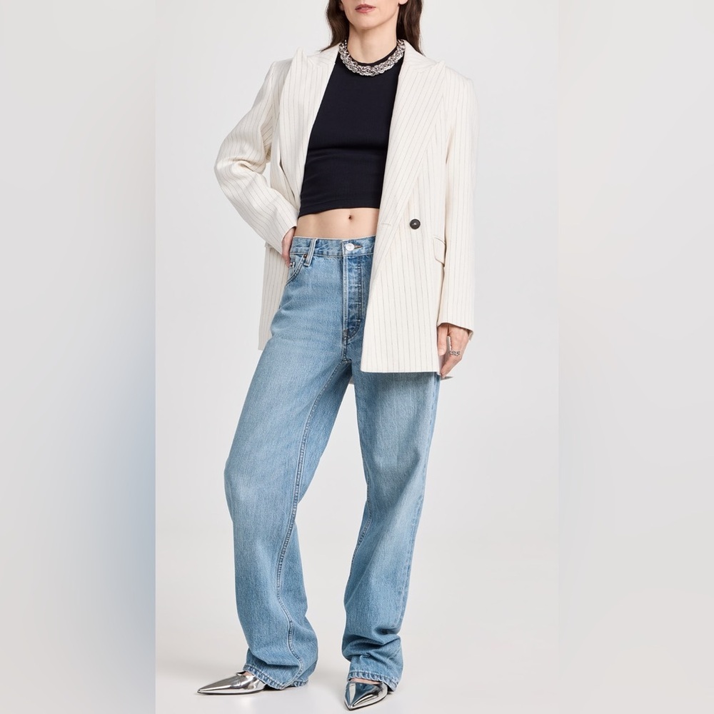 Re/Done The Loose Long in Wasted Indigo, Low Slung, Slouchy, High Rise, 32